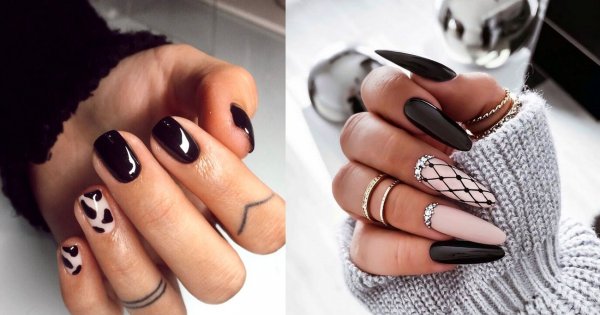 20 pomysłów na czarny manicure - galeria najlepszych stylizacji