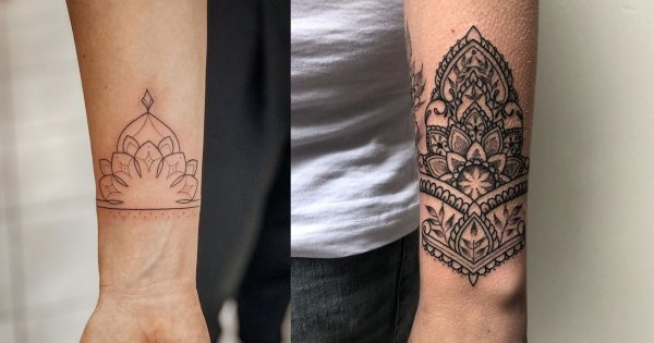Tatuaż mandala cuff - kilkanaście najciekawszych wzorów na rękę