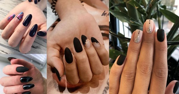 Czarny manicure - galeria najciekawszych zdobień z sieci