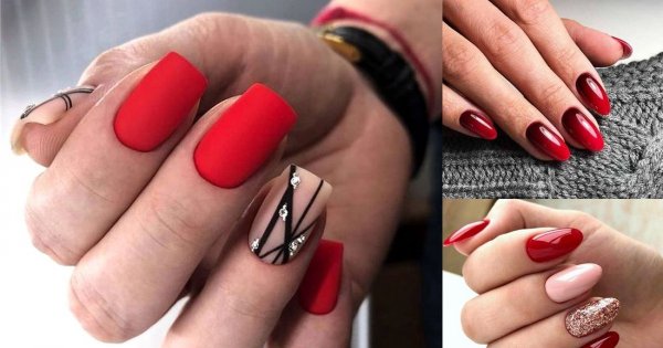 Czerwony manicure – 18 nowoczesnych stylizacji paznokci na jesień