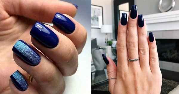 Granatowy manicure - 17 najlepszych propozycji