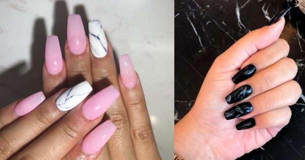 Marmurkowy manicure - 15 stylizacji w pięknych wariantach kolorystycznych