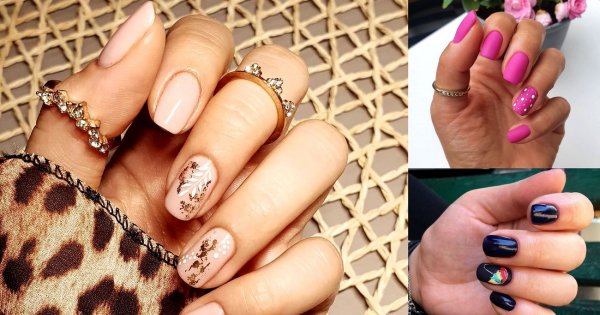 Jesienny manicure dla krótkich paznokci - 16 najlepszych stylizacji