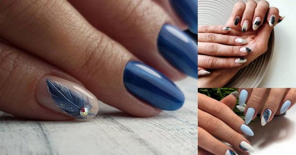 Manicure z piórkiem - 18 najciekawszych zdobień z sieci