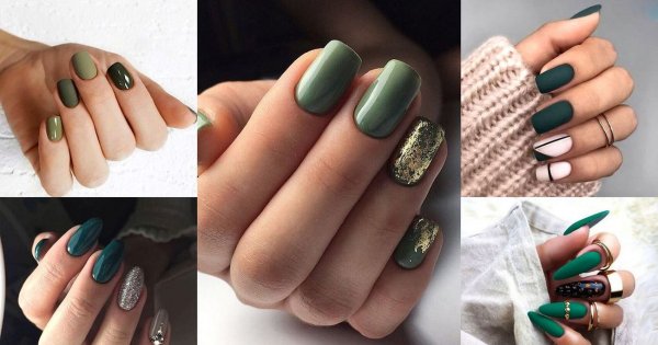 Zielony manicure na jesień - galeria stylowych inspiracji