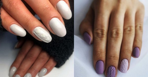 Sweterkowy manicure - kilkanaście stylowych zdobień na sezon jesień/zima