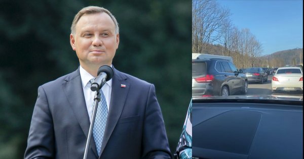 Andrzej Duda ominął korek wracając z nart! Kolumna prezydencka jechała na sygnale! Jest nagranie