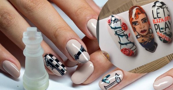 Manicure z motywami z serialu "Gambit królowej" - hit sezonu!