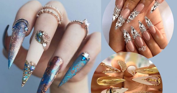Shine bright like a diamond - czyli biżuteryjne zdobienia paznokci stiletto
