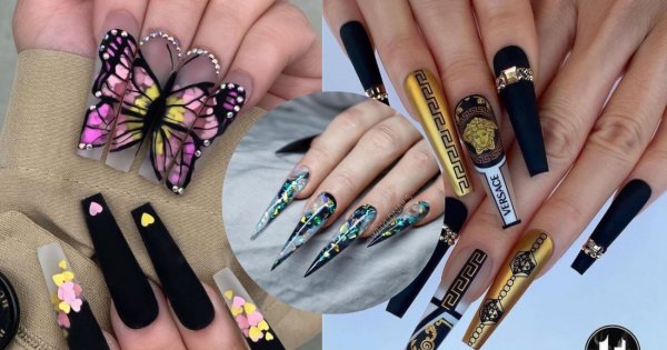 Bardzo długie paznokcie żelowe - niesamowite stylizacje manicure