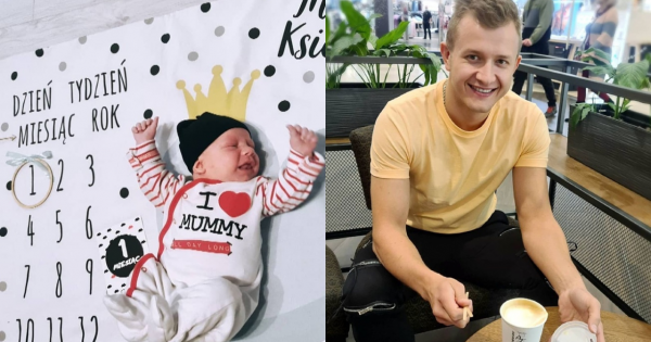 Synek Dawida Narożnego ma już 7  miesięcy:"Mały grubasek sumo, rośnie jak na drożdżach" - oceniają internauci
