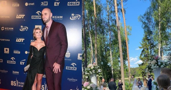Marcin Gortat pozuje z partnerką na ślubie znajomych! Para z klasą
