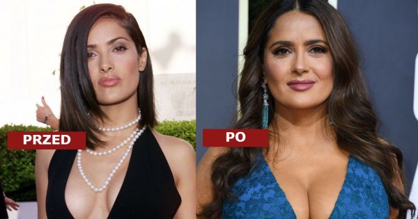 Piersi Salmy Hayek urosły w zastraszającym tempie! Przypominamy, jak wyglądały kiedyś!