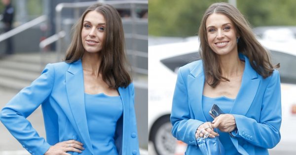 Julia Kamińska w niebieskiej sukience na ramówce TVN. A gdy zrzuciła marynarkę...