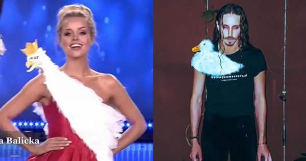 Michał Szpak zażartował z sukienki Miss Polski z Orłem Białym. Jego koszulka z kaczką podbija sieć!