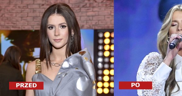 Roksana Węgiel w miodowym blondzie i grzywce curtain bangs ubrana cała na biało na Festiwalu Muzyki Chrześcijańskiej
