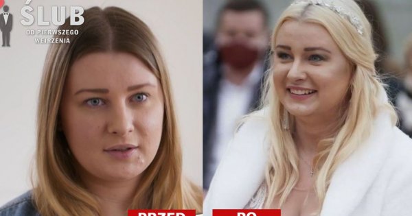 Ślub od pierwszego wejrzenia: Julia lepiej wyglądała w miodowym blondzie? Jej suknia ślubna też nie przypadła fanom do gustu. "Wywaliła biust na stół"