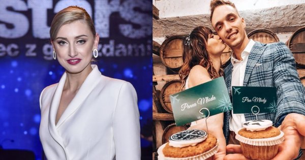Justyna Żyła pokazała partnera i sukienkę na wesele Karoliny Małysz! Czy biel i złoto to dobry wybór?