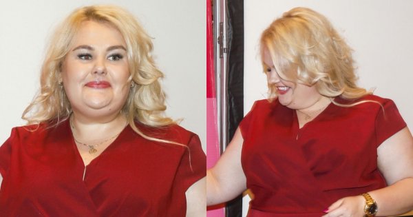 Kinga Zawodnik z "Dieta czy cud" w bordowej sukience z baskinką! Ten krój wyszczuplił ją o kilkanaście kg!