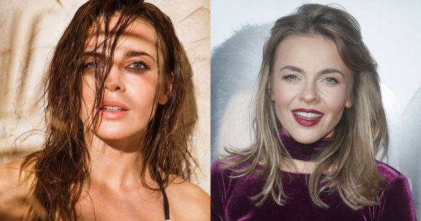 Edyta Herbuś w bordowej welurowej sukience! Dobrze jej w tej stylizacji?