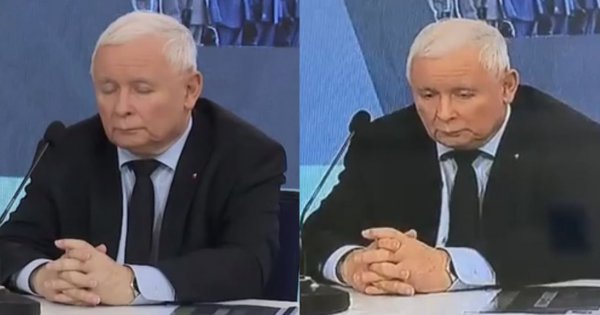 Jarosław Kaczyński zasnął na własnej konferencji prasowej? To nagranie jest hitem sieci! MEMY