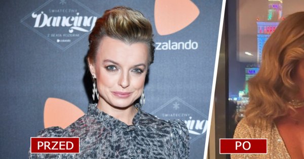 Kasia Sokołowska w długich, blond włosach i błyszczącym kombinezonie z dekoltem do pępka! Trudno ją poznać!
