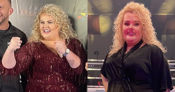 Kinga Zawodnik w dwóch sukienkach na gali boksu. A gdy usiadła... Wow! [TYLKO U NAS!]