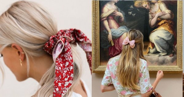 Włosy spięte kokardą - najbardziej dziewczęcy look tej jesieni!