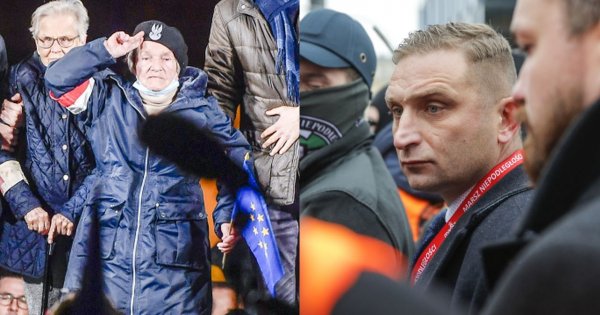 Protesty za pozostaniem w UE: Wanda Traczyk-Stawska do Bąkiewicza: Milcz, głupi chłopie, chamie skończony!