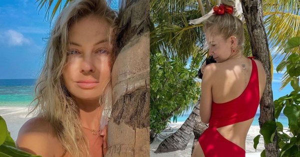 Edyta Pazura w bikini. Internauci ostro: "Gdyby nie bimbały, wyglądałaby chłopięco"