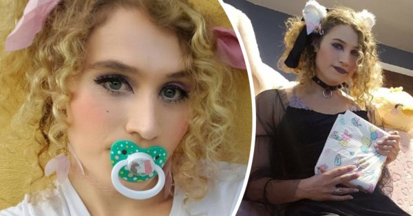 Ta kobieta ma 28 lat, lecz zachowuje się jak niemowlę. Uwielbia nosić pieluchy oraz smoczek!
