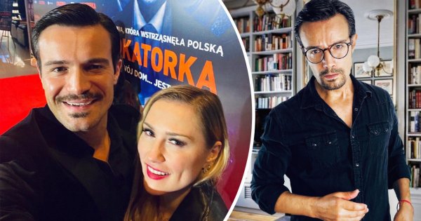 Mikołaj Krawczyk z żoną na premierze filmu. Ona w czerwonej, satynowej sukni, a on cały na czarno! Piękni?