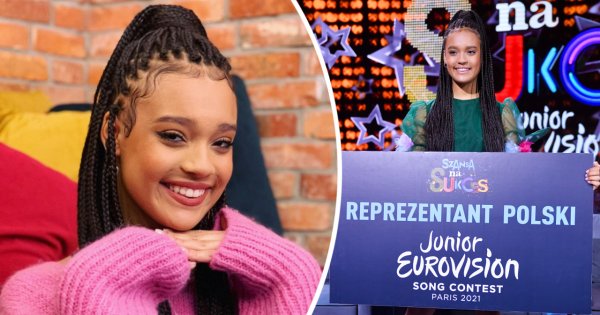Sara Egwu-James pokazała kreację na Eurowizję Junior 2021. Różowa sukienka z kwiatkami 3D to dobry wybór?
