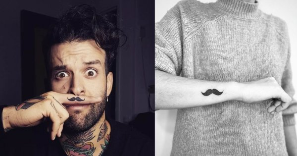 #moustachetattoo - hipsterskie tatuaże z wąsami w roli głównej!