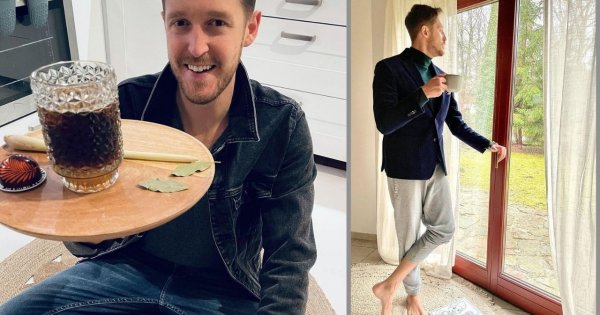 Damian Michałowski reklamuje kawę w szklance, która pierwotnie była.... świeczką!
