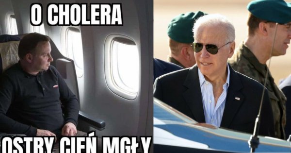 Joe Biden przyleciał do Polski! Andrzej Duda spóźnił się na spotkanie. Internauci tworzą memy