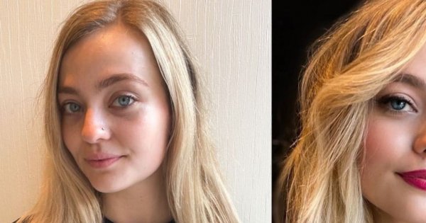 Grzywka curtain bangs totalnie ją odmieniła! WOW - wygląda przepięknie!