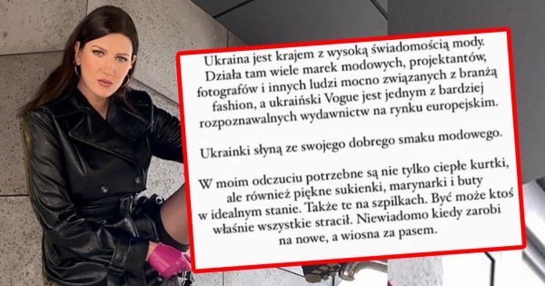 Stylistka apeluje, żeby Ukrainkom przekazywać szpilki i sukienki. Rozpętała tym burzę w sieci