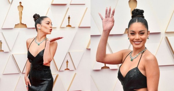 Vanessa Hudgens kusi ciałem na czerwonym dywanie podczas Oscarów 2022! Przód sukienki zachwyca, ale zobacz tył!
