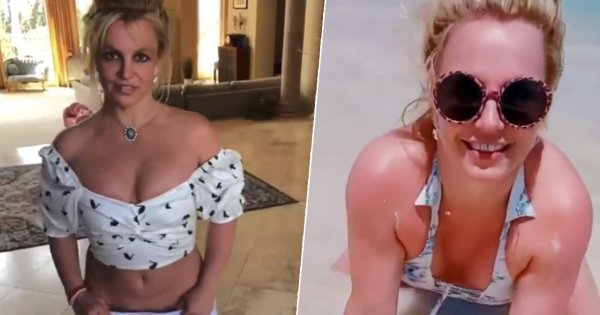 Britney Spears znów odleciała w kosmos. Wije się toples na plaży i pływa nago w basenie