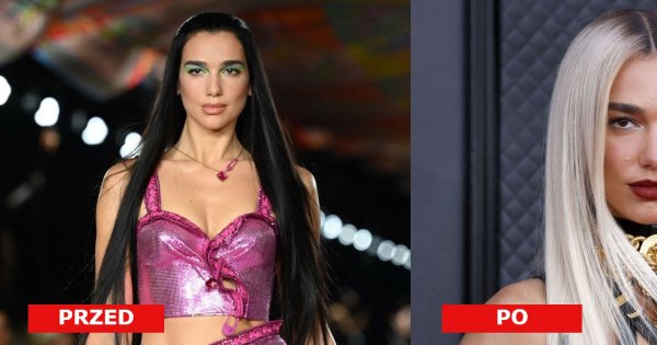 Grammy 2022: Dua Lipa przeszła szokującą metamorfozę! Dobrze jej w platynowym blondzie i w kultowej sukni Versace?