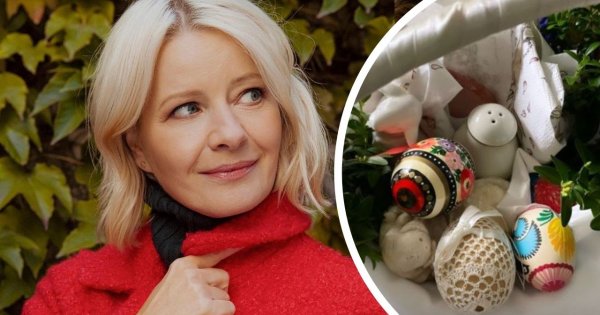 Małgorzata Kożuchowska w asyście synka maluje pisanki i piecze wielkanocną babę