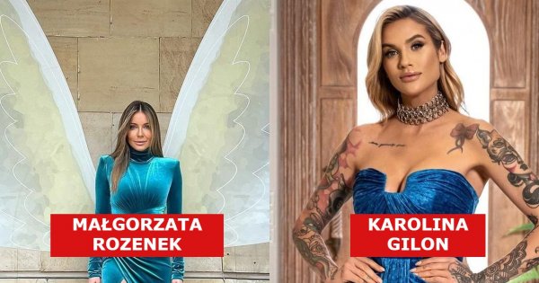 Małgorzata Rozenek i Karolina Gilon w niebieskich aksamitnych sukienkach. Idealne na wesele 2022! Jedna za 6500 zł, druga za 1600 zł. Która lepsza?