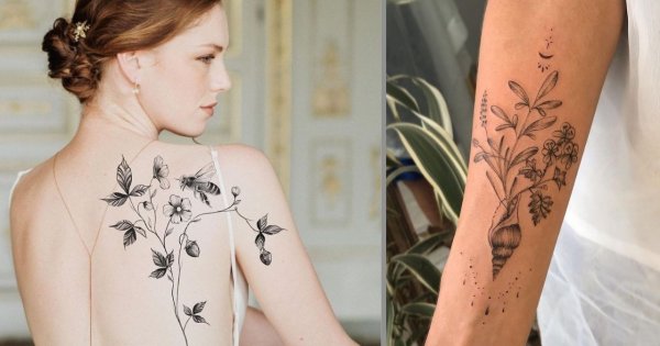 Tatuaż botaniczny - to modny trend w 2022 roku! Zobacz najpiękniejsze projekty!