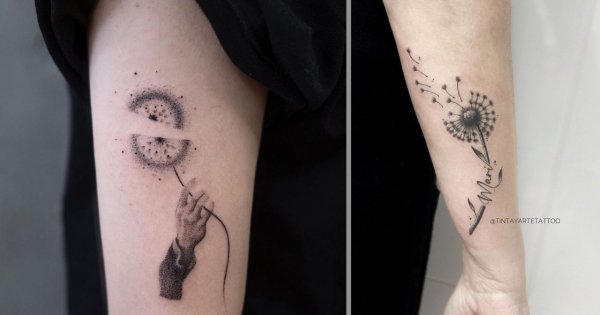 #dandeliontattoo - tatuaże dmuchawce. Zobacz te piękne projekty!