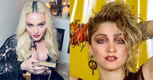 Madonna - kultowe makijaże królowej popu! W czarnych smoky eyes i w bordowej szmince wygląda niezwykle!