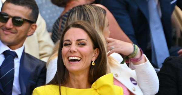 Księżna Kate w żółtej długiej sukience i białych szpilkach na Wimbledonie. Udana stylizacja?