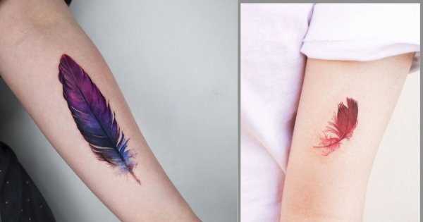 feathertattoo - tatuaż z piórkiem. Subtelny i delikatny motyw idealny dla kobiet! Zobacz trendy 2022 roku