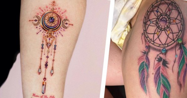 #dreamcatchertattoo - tatuaż z łapaczem snów. Piękny, tajemniczy i reprezentatywny! Zobacz najlepsze pomysły!