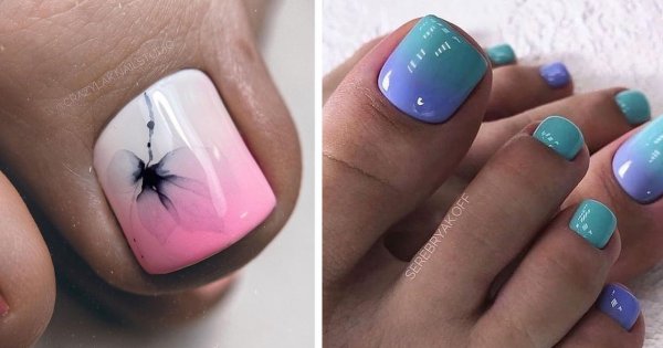 Pedicure ombre - najmodniejsze zestawienia kolorystyczne na paznokcie u stóp + instrukcja wykonania!